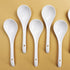 Porcelain Mini Size Ladles, 9 inch Large Soup Spoons, 6 Pieces Premium White Porcelain Spoons, Ladles for Stews, Chinese Noodles Spoons, Long Ladl...