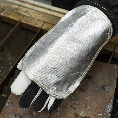 YESWELDER Hand Heat Shield, Welding Hand Shield Split Cowhide Leather Aluminized Back Welding Hand Pad for Welder...