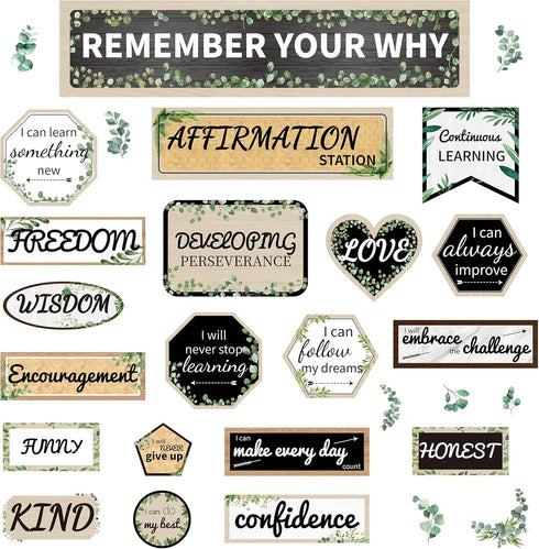28 PCS Affirmation Station Bulletin Board Set, Growth Mindset Posters Classroom Bulletin Board Positive Decor, Inspirational Bulletin Board for Sc...
