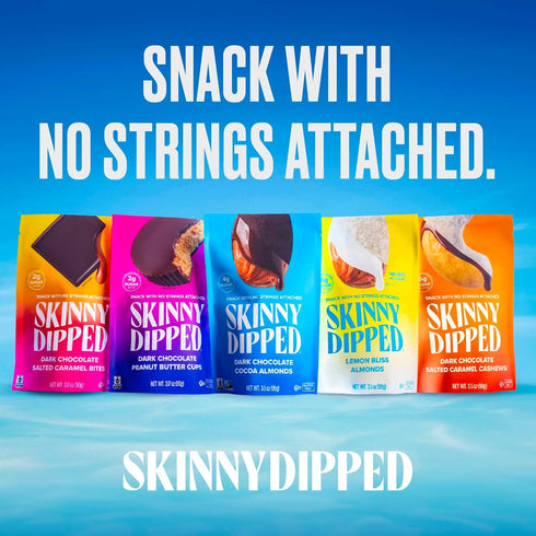 SkinnyDipped Milk Chocolate Peanut Butter Cups, 4g Sugar, Low Sugar, Low Carb, Gluten Free, 3.2oz Bag, 4 Pack (24 Cups Total)...