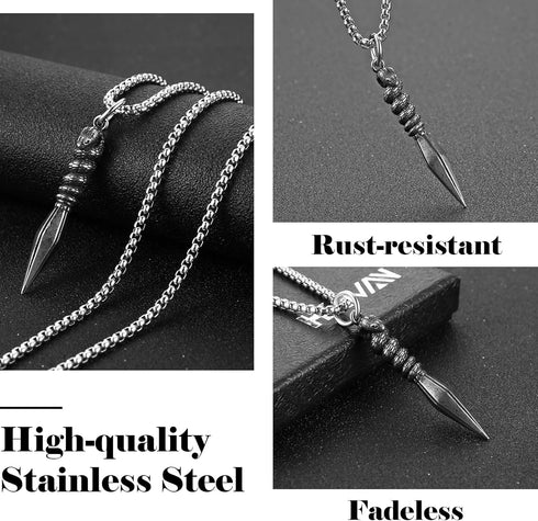 HZMAN Gothic Jewelry Men's Stainless Steel Animal Snake Pendant Chain Necklace...