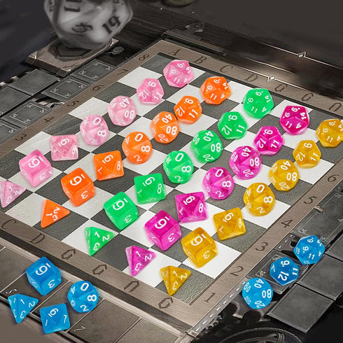 DND Dice Set?10x7 (70 Pieces) Polyhedral Dice with a Large Drawstring Bag Great for Dungeons and Dragons, Role Playing Table Game?10 Colors-1?...