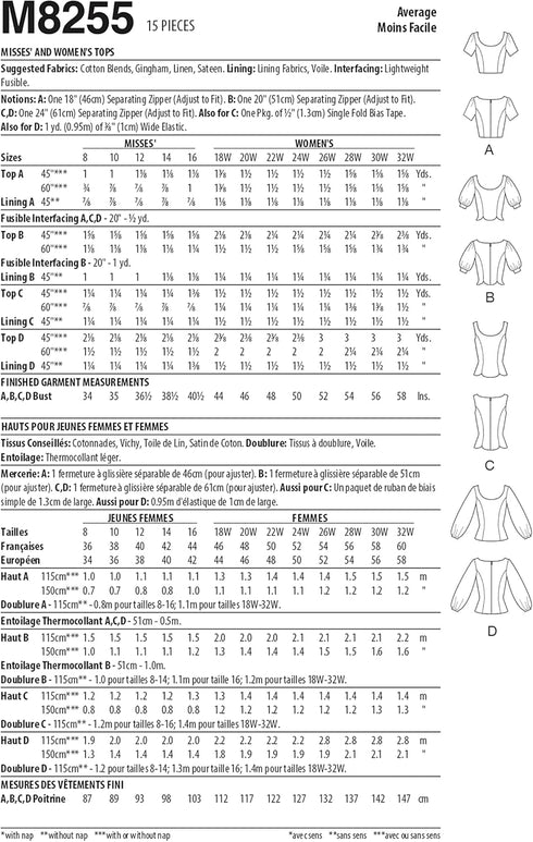 McCall's Misses/Plus Size TOP/Vest Sewing Pattern Kit, Multicolor...