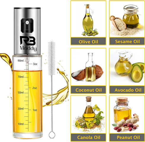 Oil Sprayer for Cooking 100ml, Olive Oil Sprayer Mister Portable Glass Cooking oil sprayer, Oil Mister for Air Fryer, Oil bottle Sprayer for Kitch...