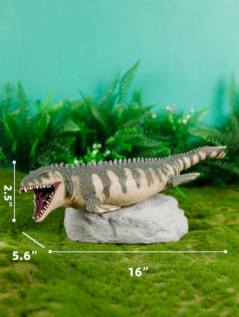 16” Mosasaurus Dinosaur Toys - Large Realistic Mosasaurs Jurassic Prehistorical Toy for Kids, Hand Painted Action Figure Model Dinosaurs for Boys ...