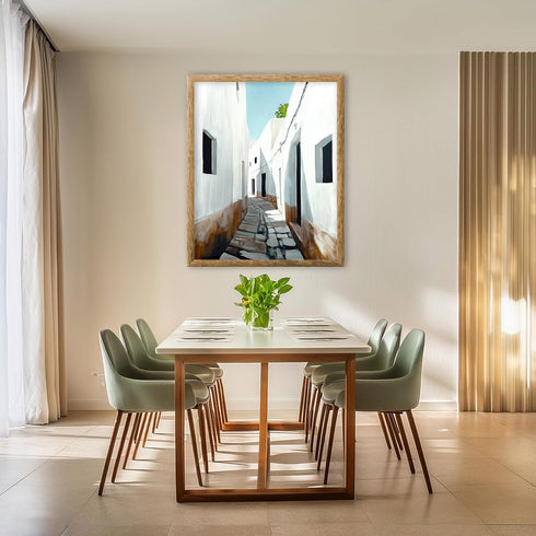 Posterizer 1 pcs-quiet Mediterranean or North African village alleyway 2-Photography Art Gift for Men Women Entrepreneur Teens Decor for Home & O...