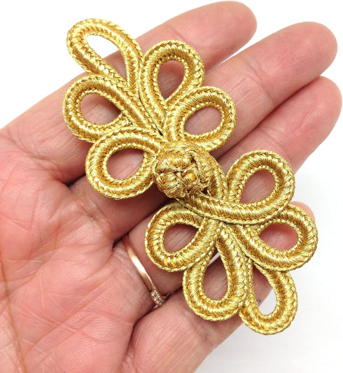 PEPPERLONELY 10 Pairs 8cm Chinese Knots Frog Buttons Closure Sewing Fasteners for Sweater Cloak Coats Scarf Cardigan and Costumes Outfit Sewing, G...