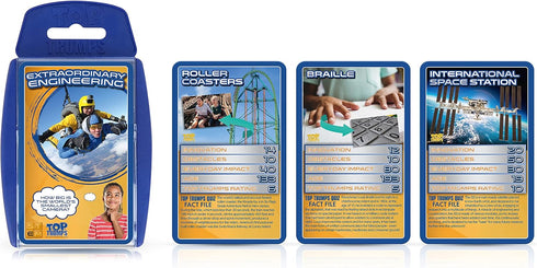 Top Trumps Extraordinary Engineering STEM Classic Card Game,learn about Roller Coasters, Braille and International Space station, educational gift...