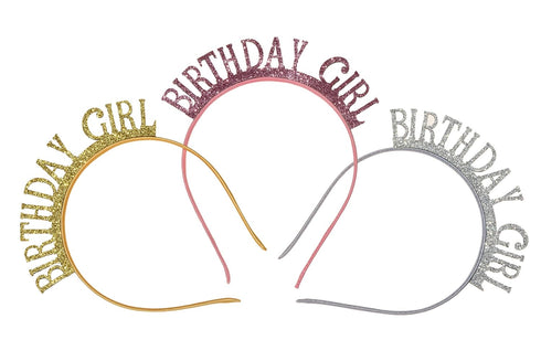 Birthday Girl Rose Glitter Headband...