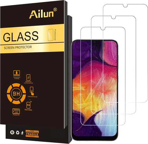 Ailun Screen Protector for Samsung Galaxy A50,A30,A50s,A30s,A40,M30,M31 Tempered Glass Screen Protector 3Pack 9H Hardness 2.5D Edge,Case Friendly....