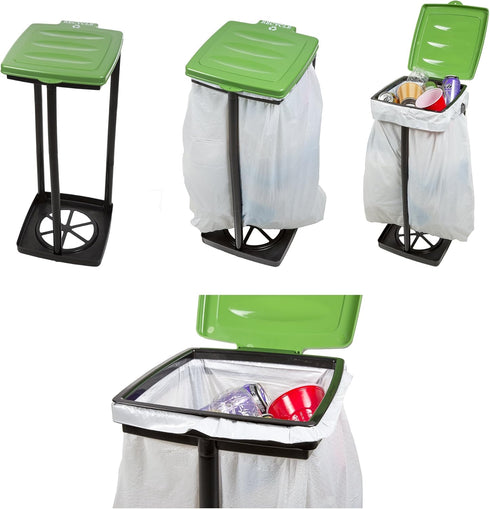 Portable Trash Bag Holder - Collapsible Trashcan for Garbage - Indoor/Outdoor Use - Ideal for Camping, Recycling, and More by Wakeman Outdoors (Gr...