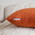 FEVERQIYI 20x20 Velvet Pillow Covers Set of 2 Burnt Orange Decorative Square Throw Pillowcase Soft Solid Cushion Covers for Bedroom Living Room Ou...