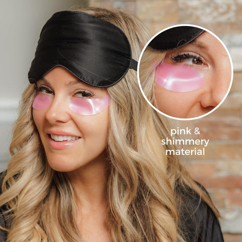 Pink Reusable Under Eye Patches Eco-Friendly Wrinkle Patches with Tin Case | 100% Silicone Reusable Facial Patches | For Puffy Eyes, Dark Circles,...