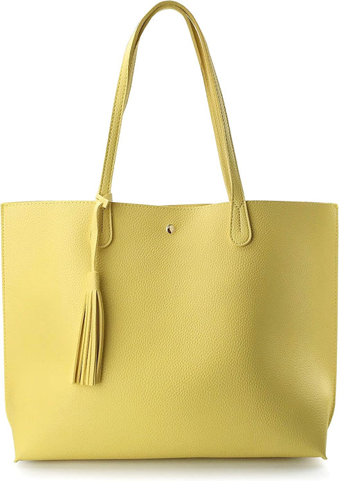 Minimalist Clean Cut Pebbled Faux Leather Tote Womens Shoulder Handbag...