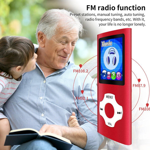 Digital, Compact and Portable MP3 / MP4 Player (Max Support 64 GB) with Photo Viewer, E-Book Reader and Voice Recorder and FM Radio Video Movie in...