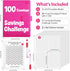 ISRAR™ 100 envelopes money saving challenge binder, Pre-Numbered Envelopes, 2 Erasable Red Markers, A5 Money Saving Book, Save 5050$ With This Mon...