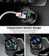 BARCOVAN Car Charger, Dual QC3.0 Port USB Car Charger Adapter, 36W 3A Fast Charge Car Phone Charger with Colorful Voltmeter & ON/Off Switch...