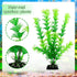 Fish Tank Accessories Artificial Plants, 9pcs Green Aquarium Decorations Plants and Cave Rock Decor Set, Aquarium Decor Plastic Plants...