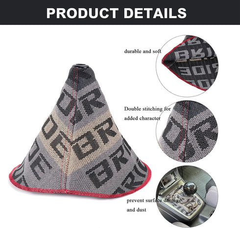 Zhengsheng Universal Shift Boot Cover,Fabric Shifter Manual/Auto Shift Knob Boot Dust Cover,LightGray...
