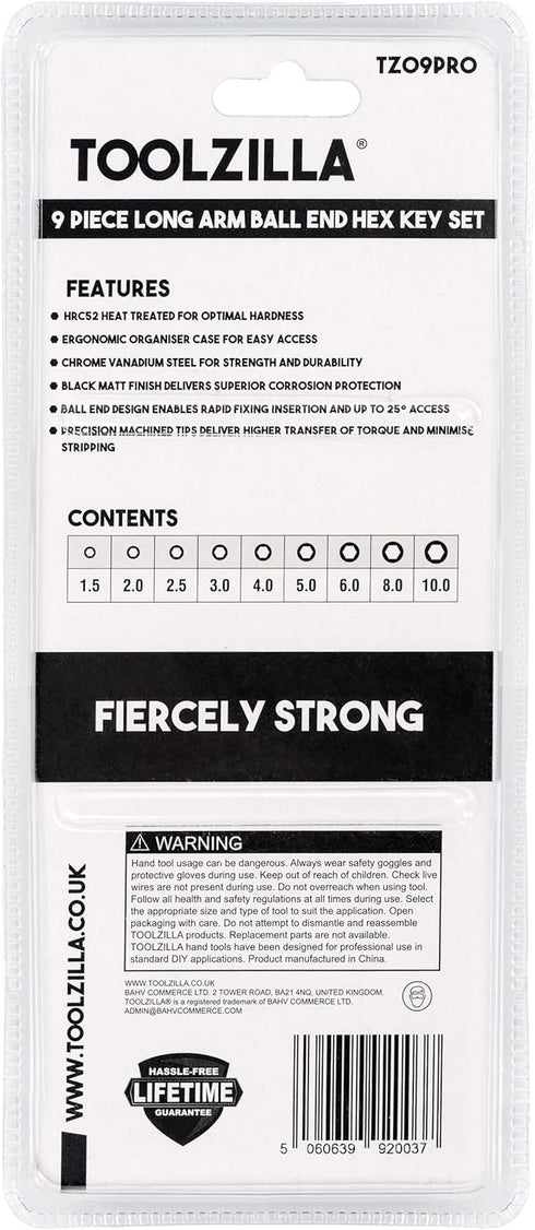 Allen Key Set - 9 Piece Hex Key Set with advanced Ball End Design and Precision Machined Tips for easy fixing, higher strength and durability (bik...