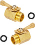 Garden Hose Shut Off Valve, Heavy Duty Brass Shut Off Valve for Garden Hose with 2 Rubber Washers, 3/4 Inch, 2 Pack...