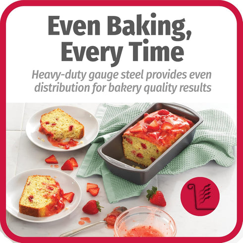 GoodCook Set of 2 Medium 8" x 4" Nonstick Steel Bread Loaf Pans, Gray (4244)...