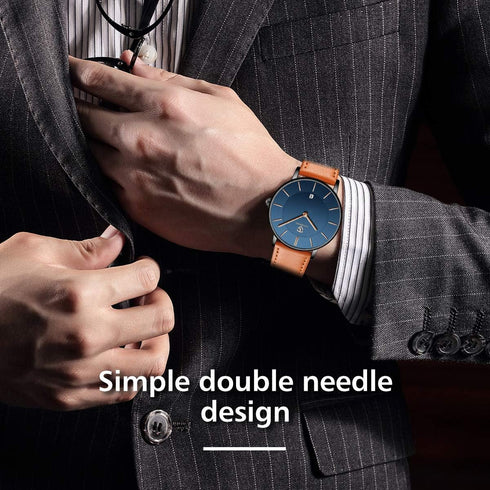 BEN NEVIS Watch, Mens Watch, Minimalist Fashion Simple Wrist Watch Analog Date with Leather Strap...