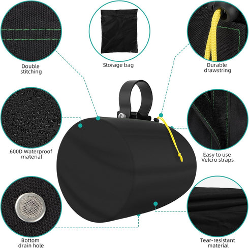 2 Packs Boat Speaker Cover, 600D Oxford Cloth Marine Wakeboard Tower Speaker Cover Waterproof, UV Resistant, Dustproof(H 7.5" x W 7.5" x D 8")...