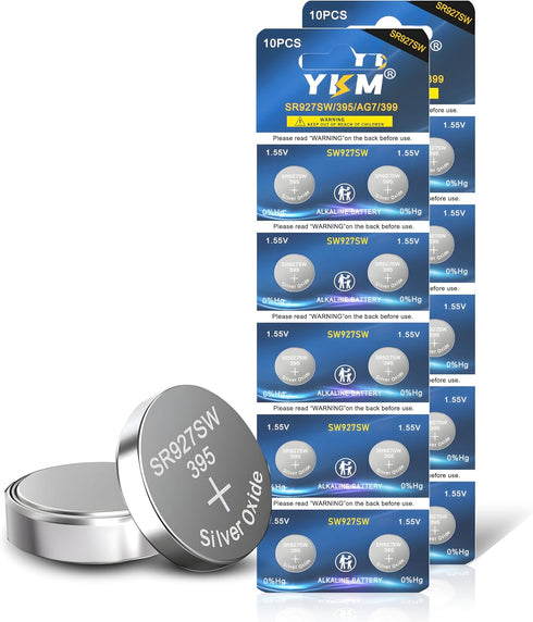 SR927SW 395/399 LR927 AG7 1.55V Silver Oxide Button Battery Replacement for LED Light Watch Batteries 20 Pack...