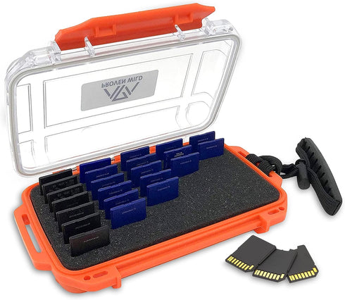 SD Card Holder by Proven Wild | Durable, Waterproof SD Card Case | SD Card Holder Case Holds 35 SD Cards Upright | Standard Memory Card Holder for...