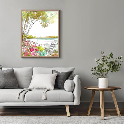 Posterizer 1 pcs-watercolor style-serene and tranquil coastal landscape 3-Collectibles & Fine Art-Retro Art-Gift for Men Women Entrepreneur Teens ...