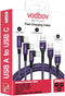 USB-C Cable 3-Pack 1ft 3ft 6ft Right Angle USB to USB-C 90 Degree Braided Data Sync Transfer Cord Purple...