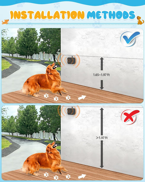 Ultrasonic Dog Bark Deterrent Devices, Rechargeable Anti Barking Device 50Ft Effective Control Range Safe for Human & Dogs Portable Indoor & Outdo...