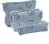 Cosmetic Bag 3PCS Pencil Pouch Smiley Face Bag Corduroy Cosmetic Bag Aesthetic Women Handbags Purses (BLUE)...