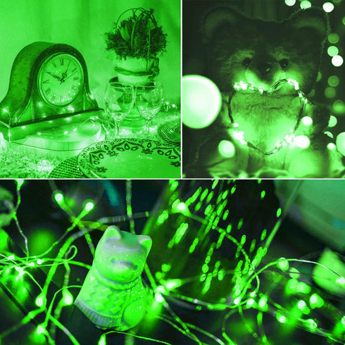 Green String Lights Christmas, 2 Pack 100LED Copper String Lights Battery Operated Fairy Lights Waterproof Twinkle Lights for Home, Garden, Outdoo...