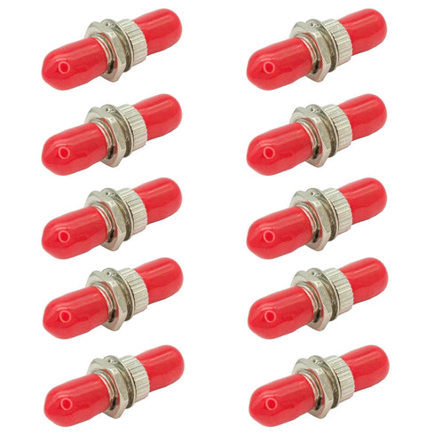ST to ST Coupler - 10 Pack - ST Connector/ST Fiber Optic Coupler for Extending ST Fiber Cables - Fiber Optic Cable Connectors with twist and turn ...