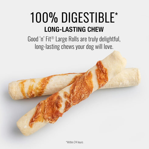 Good ‘n’ Fit Rolls Made with Real Lamb, 2 Large Rolls, Treat Your Dog to Long-Lasting and Highly Digestible Rawhide Chews...