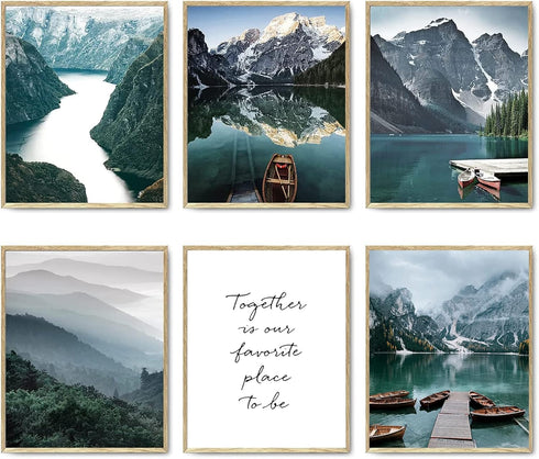 HoozGee Scandinavia Travel Wall Art Prints Mountain Pictures Wall Decor Natural Landscape Photography Poster Canvas Print Wall Art Pictures Living...