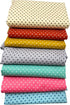 AMORNPHAN 100% Printed Polka dot Cotton Quilting Fabric Bundle for Patchwork Needlework DIY Handmade Sewing Crafting Scrapbooking Artcraft Precut ...