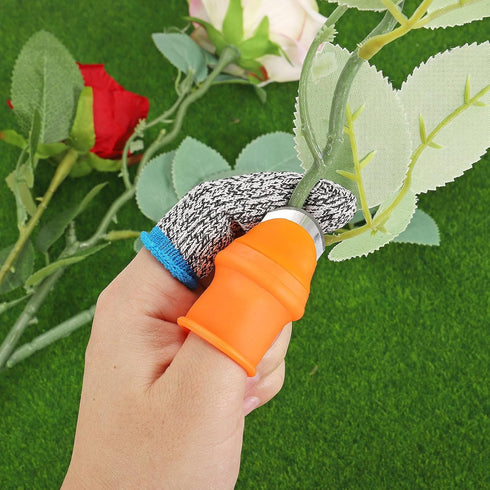 PATIKIL Large Silicone Thumb Knife Kit, 4 Set/8Pcs Harvesting Plant Knife Finger Guard Protector Gardening Trim Tools for Picking Fruit Vegetable,...