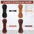 8yd Braided Leather Cord Antique Genuine Leather Strap Folded Bolo Tie Cord Rope Lace for Necklace Bracelet Pendent Jewelry Making Beading Braidin...