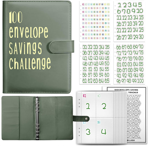 100 Envelopes Money Saving Challenge, A5 Money Saving Binder, Savings Challenges Binder, Easy and Fun Way to Save $5,050, Budget Binder with Cash ...