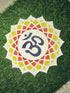 Aditri Creation DIY MDF Readymade Round Om Design Rangoli Mat Easy to Use Rangoli Template Easy to Fill Wooden MDF Rangoli Boards for Indian Tradi...