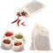 24pcs Spice Bags for Cooking, 3.86x3.15 Inch Drawstring Pho Soup Muslin Empty Tea Bags Straining Reusable Filter Cheesecloth Sachet for Spices Loo...