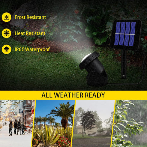 Solar Spot Lights Outdoor, LED Waterproof Pond Light Solar Spotlight Underwater Light Security Lighting Dark Sensing Auto On/Off Adjustable Lighti...