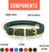 OOPSDOGGY Reflective Rolled Leather Dog Collar for Small Dogs, Adjustable Soft Padded Pet Collar for Small Breed Dogs Puppy (XS, 8"-11", Green)...