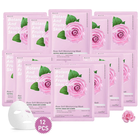 Jakuva 12PCS Deeply Moisturizing Facial Masks,Collagen Face Mask Facial Patches for Anti-Aging,Anti Wrinkle & Face Skincare,Firm Skin Softening Fa...