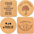 54 Pcs Cork Coasters 4 Inches with Adhesive, Cork Sheets Mats Bulk for Drinks, Plants, DIY Crafts, Office, 27 Pcs Curved-Edge Squares Cork Tiles a...