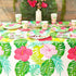Sparkle and Bash - 3 Pack Tropical Plastic Tablecloth - 54x108 Inch Rectangle Hibiscus Floral Aloha Table Cover for Hawaiian Luau Party Supplies D...