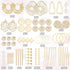SUNNYCLUE 1 Box DIY 10 Pairs Flat Round Charms Geometry Earring Making Starter Kit Stamping Blanks Round Linking Charm Circle Links Stainless Stee...